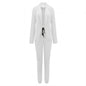 Women's Solid Color Jacket & Pants Suit Set