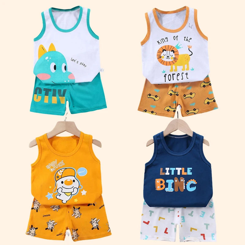 Stylish 2PCS Children's Summer Vest Suit