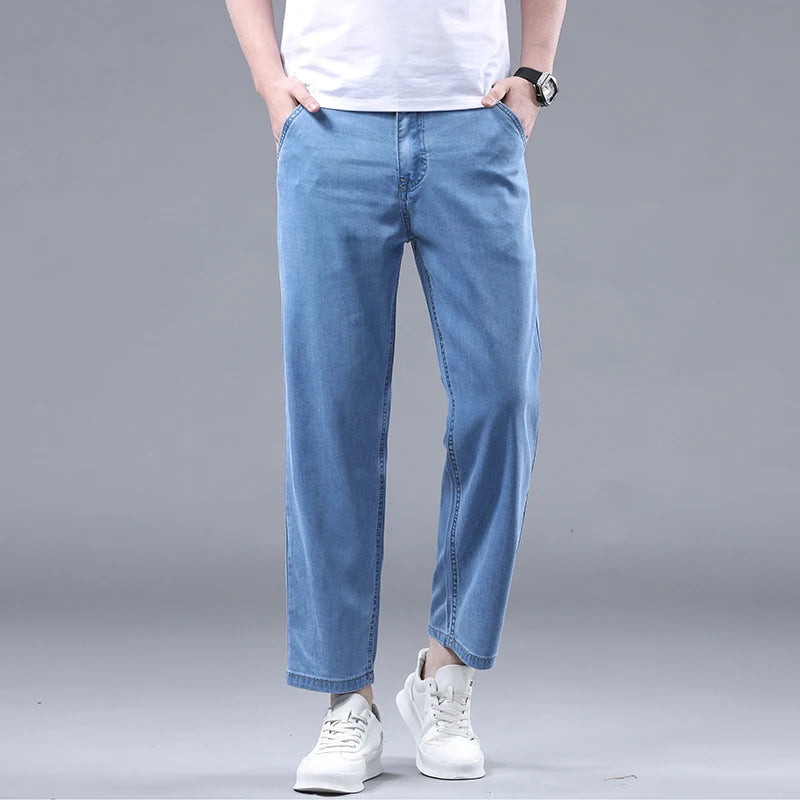 Summer Men's Straight Casual Thin Jeans