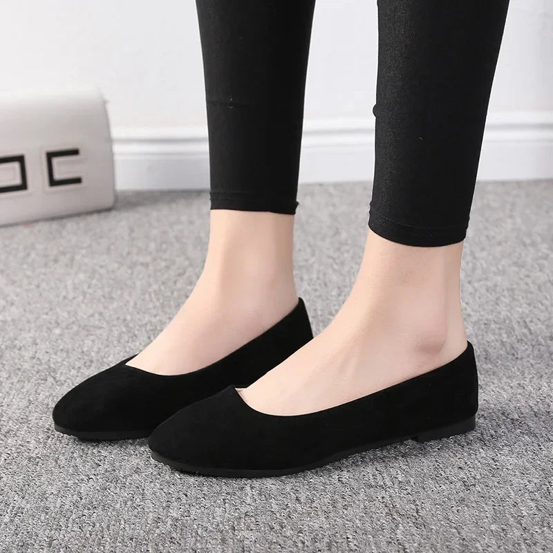 Plus Size 35-43 Women Flats Slip on Flat Shoes Candy Color Woman Boat Shoes Black Loafers Faux Suede Ladies Ballet Flats539 - Mozarto Enterprise