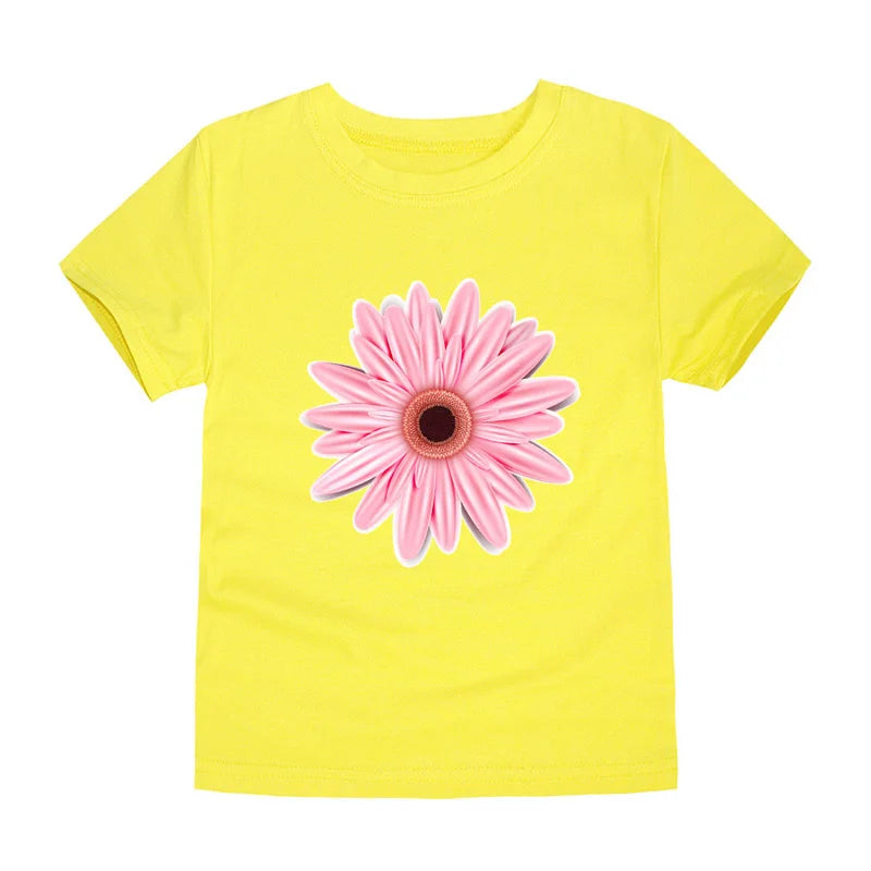 Cotton Toddler & Teenage Girls T-Shirts | Flower Print