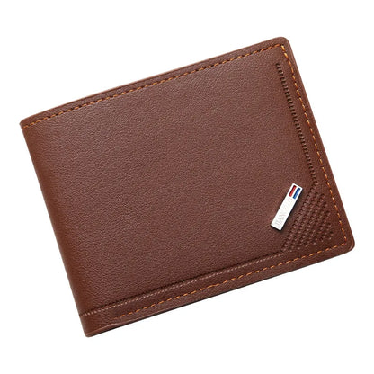 New Men's Wallet Short Wallet Youth Fashion Thin Multi Card Large Capacity Horizontal Business Soft Leather Wallet for Men - Mozarto Enterprise