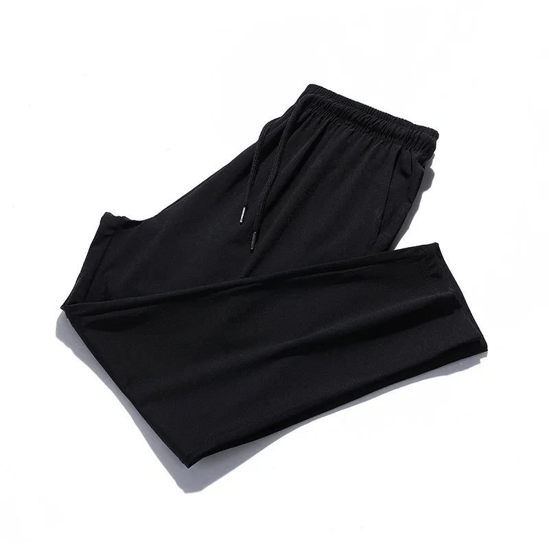 Summer Men Casual Pants Joggers Sweatpants Mens Solid Color Elastic Waist Trousers Fitness Sportswear Fashion Spring Sweatpants - Mozarto Enterprise