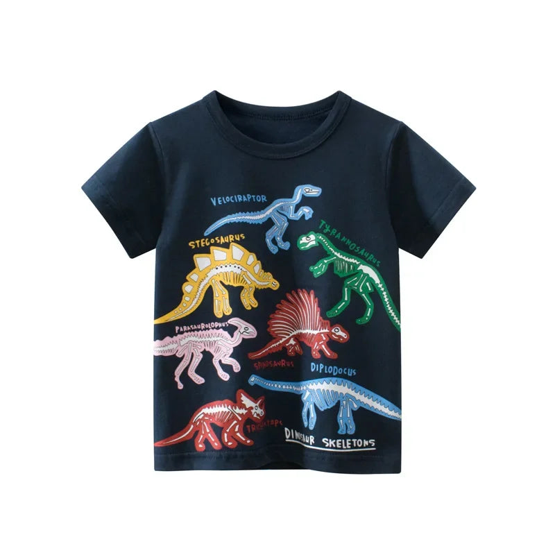 Children's Cartoon Car T-Shirts | Cotton Tops