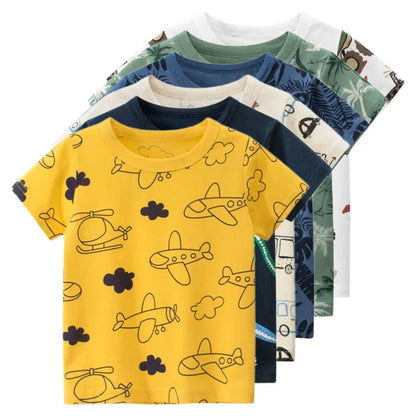 Children's Cartoon Car T-Shirts | Cotton Tops