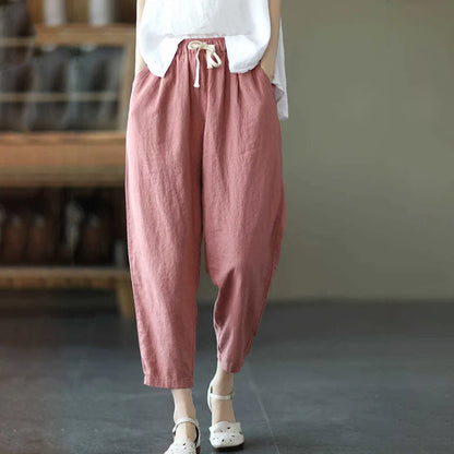 Rimocy Casual Cotton Linen Harem Pants