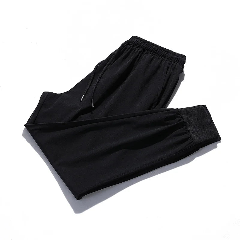 Summer Men Casual Pants Joggers Sweatpants Mens Solid Color Elastic Waist Trousers Fitness Sportswear Fashion Spring Sweatpants - Mozarto Enterprise