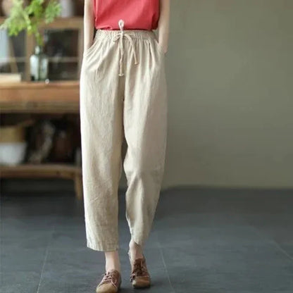 Rimocy Casual Cotton Linen Harem Pants