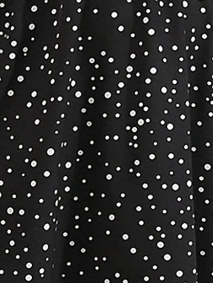 New Black Polka Dot Plus-size Dress