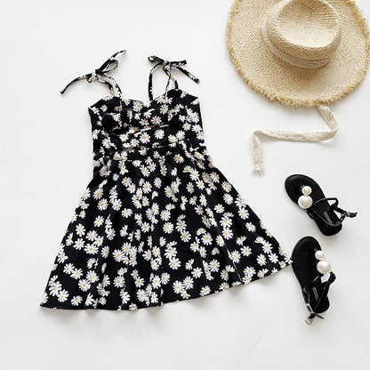 Summer Children's Baby Floral Dress Sleeveless Printing Kids Gilrs Girls Casual Strap Dresses