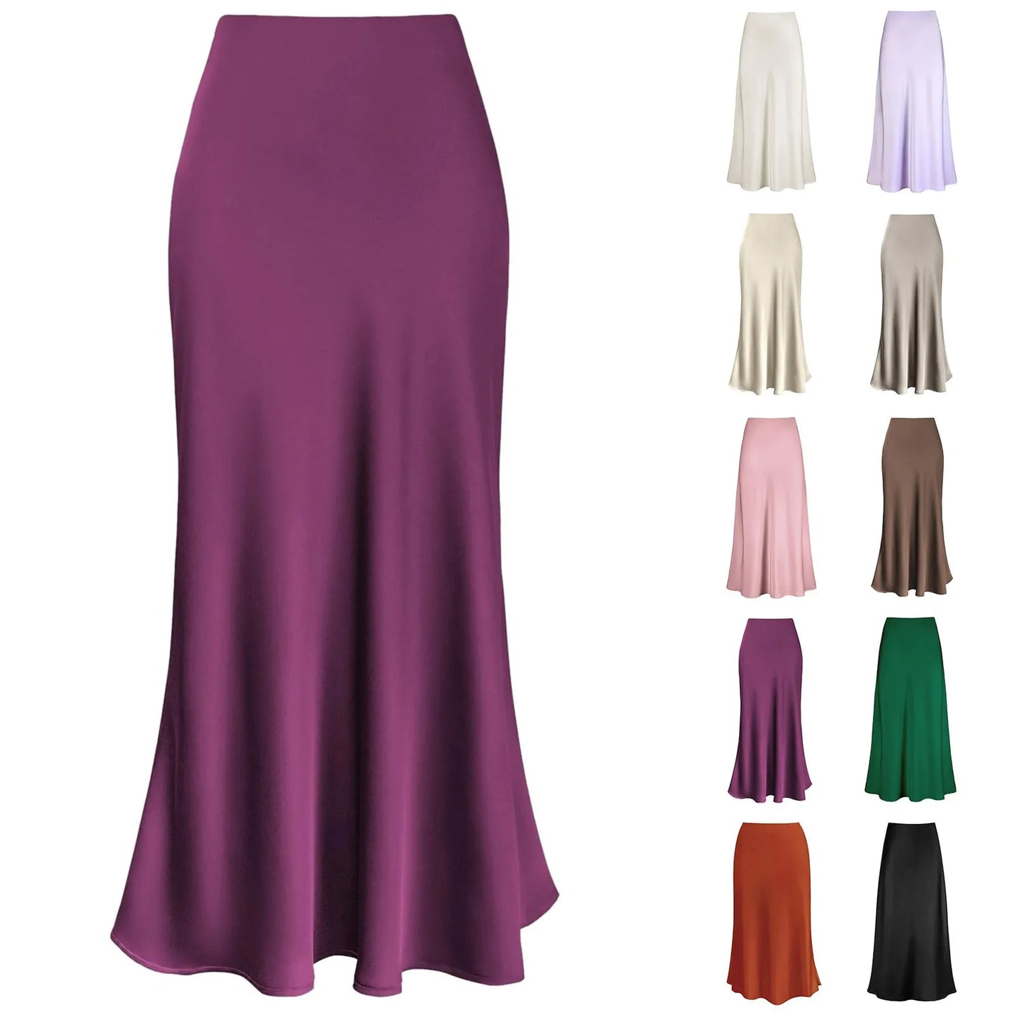 Summer Women's A-Line Pleated Classy Long Skirt