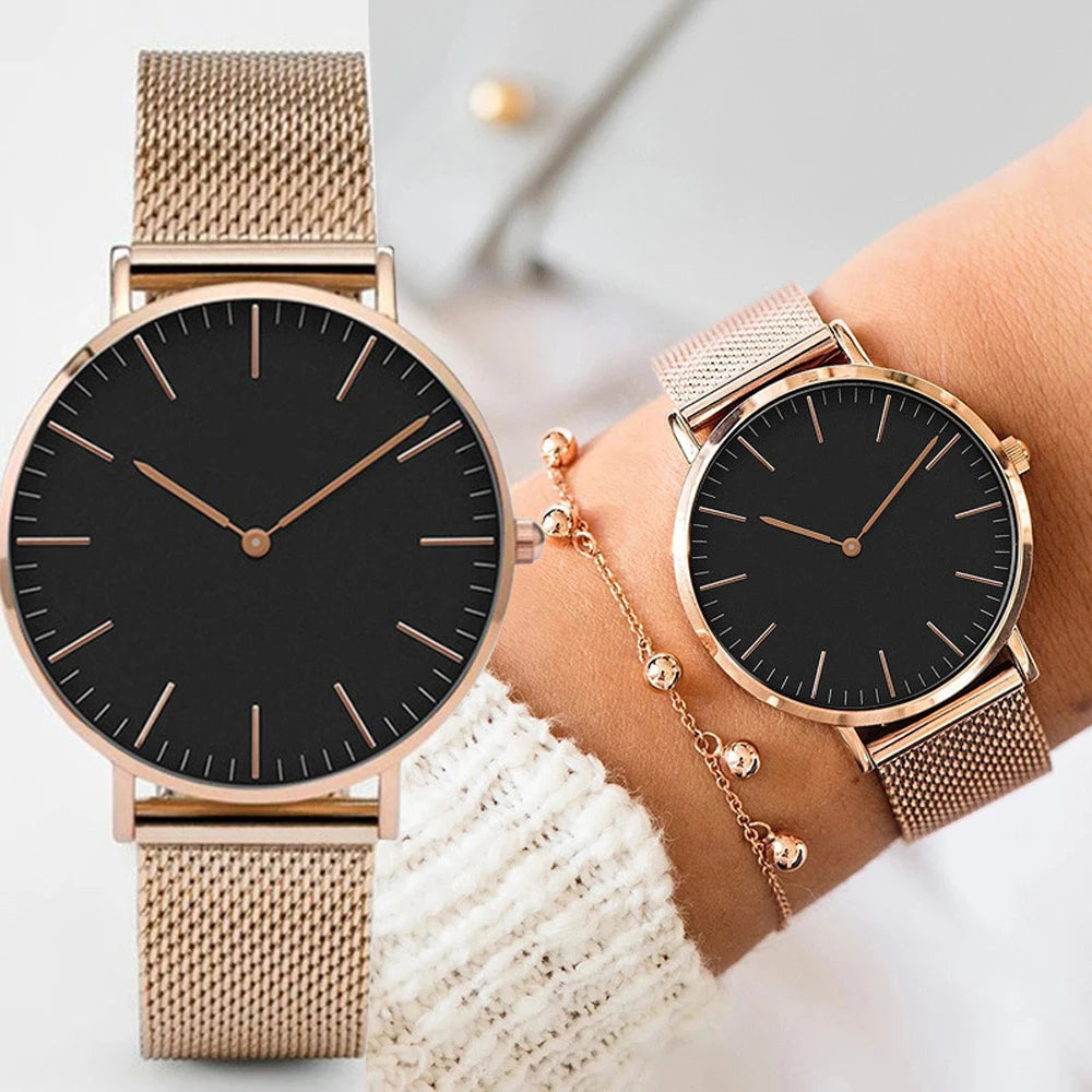  Luxury Rose Gold Watch Women Bracelet 