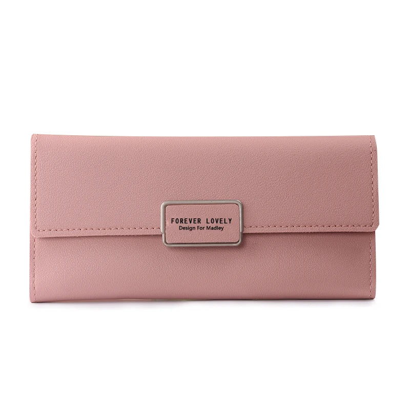 New Korean-style Long Handbag Three Fold Multi-card Slot Fashion Simple Women's Pu Leather Wallet - Mozarto Enterprise