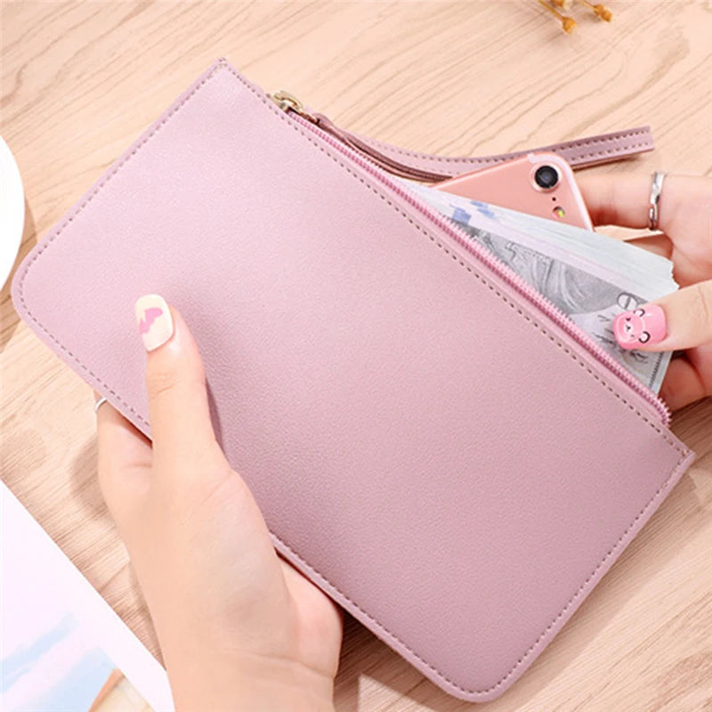 Wallet Women Mobile Phone Bag Brand Designer Female Card PU Leather Long Womens Wallets And Purses Ladies Slim Card holder Purse - Mozarto Enterprise