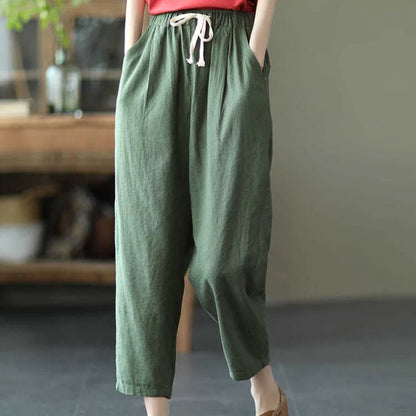 Rimocy Casual Cotton Linen Harem Pants