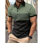 Men's Short-Sleeved Striped Polo Shirt