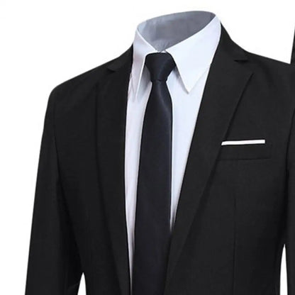 Men's Business Suit Set Groomsmen Regular Fit-Tuxedo Jacket+Trousers Men Suit Set Lapel Formal Stylish Buttons Pockets Blazer - Mozarto Enterprise