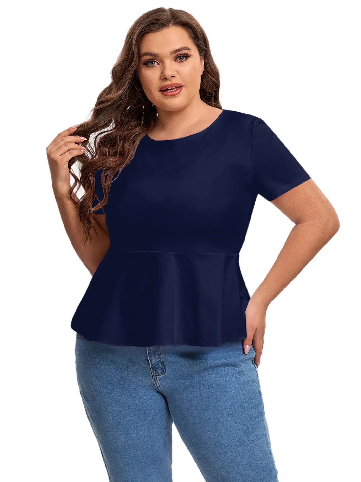 Buy Plus Size Elegant Peplum Top 