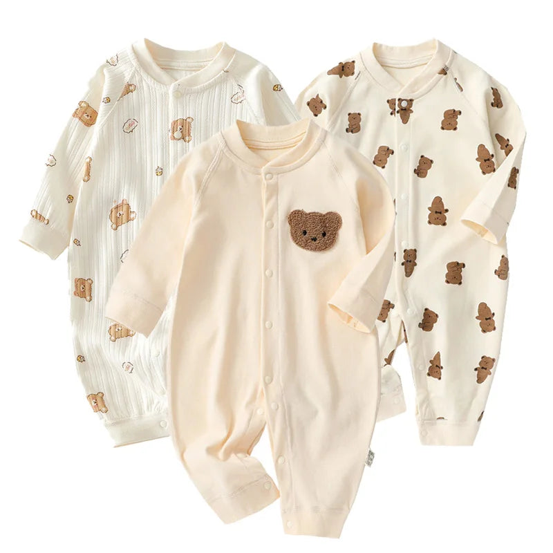 Cartoon Bear Printed Romper for Boys and Girls