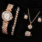 5PCS Fashion Rhinestone Jewelry & Watch Set