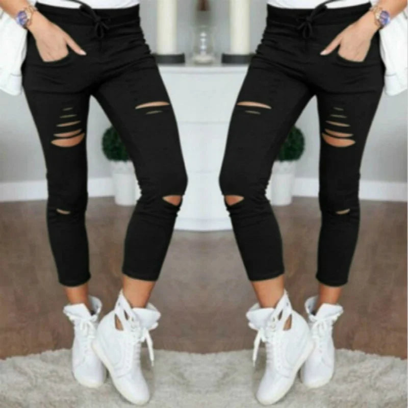 New Ripped Jeans for Women Women Big Size Ripped Trousers Stretch Pencil Pants Leggings Women Jeans Woman Jeans - Mozarto Enterprise