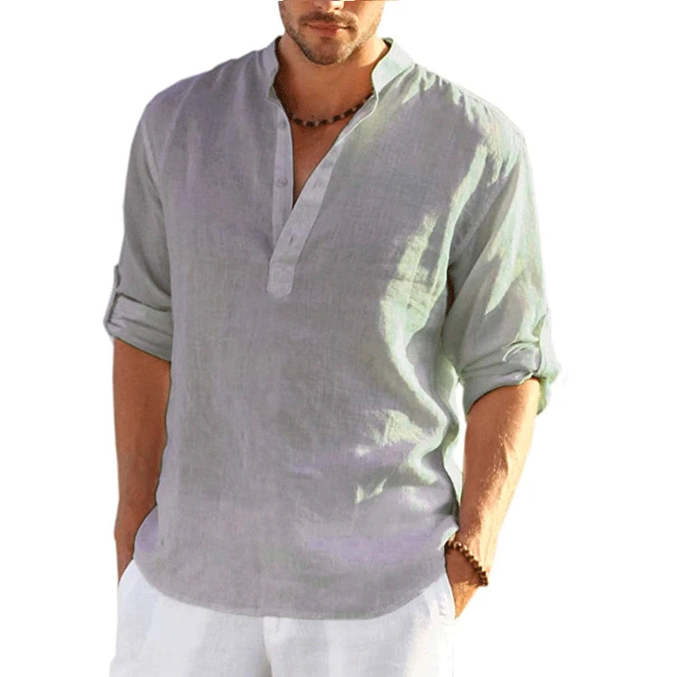 Explore Men's Linen Long Sleeve T-Shirt