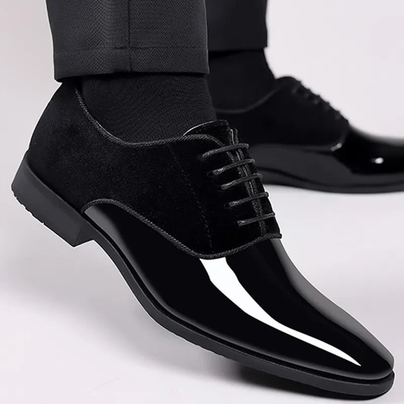 Buy Classic PU Patent Leather Men Shoes