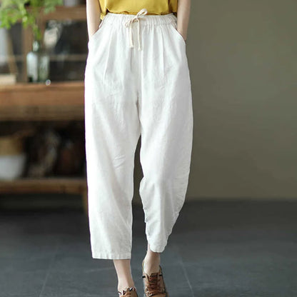 Rimocy Casual Cotton Linen Harem Pants