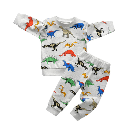 2PCS Toddler Baby Dinosaur Printed Outfit Set