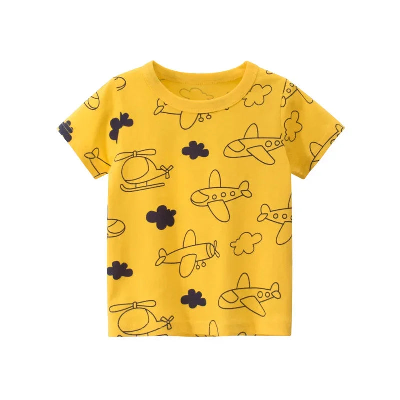 Children's Cartoon Car T-Shirts | Cotton Tops