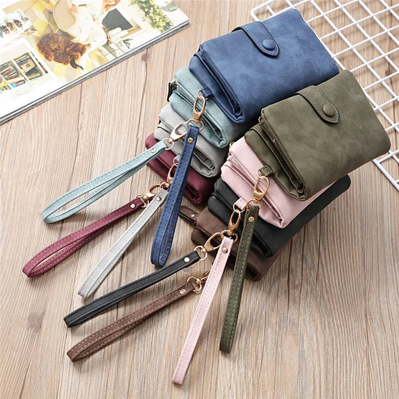 Leather Women Wallets Coin Pocket Hasp Card Holder Money Bags Casual Long Ladies Clutch Phone Purse 8 Color - Mozarto Enterprise