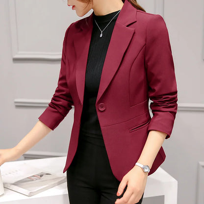 New Elegant Business Lady Jacket New Women Full Sleeve Work Blazer Female Casual Coat Six Color Available Blazer Women Coats - Mozarto Enterprise