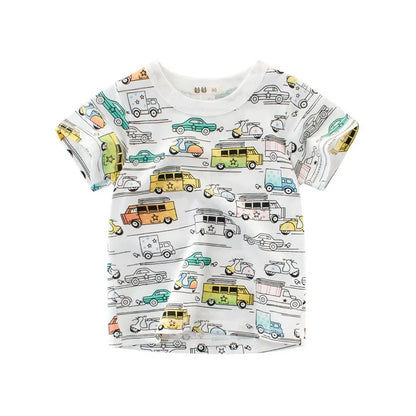 Children's Cartoon Car T-Shirts | Cotton Tops