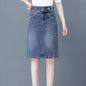 Biyaby Trendy Split Jean A-Line Skirt