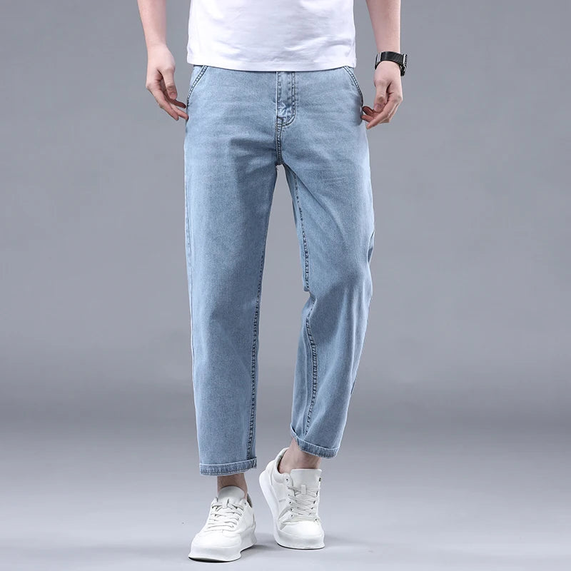 Buy Cotton Straight Thin Jeans for Men