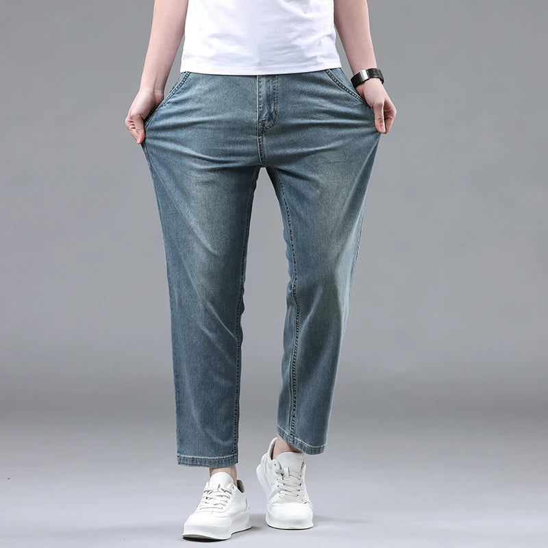 Summer Denim Ankle-Length Pants for Men