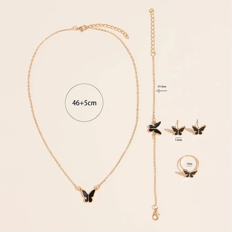 5PCS Fashion Butterfly Jewelry Set for Women