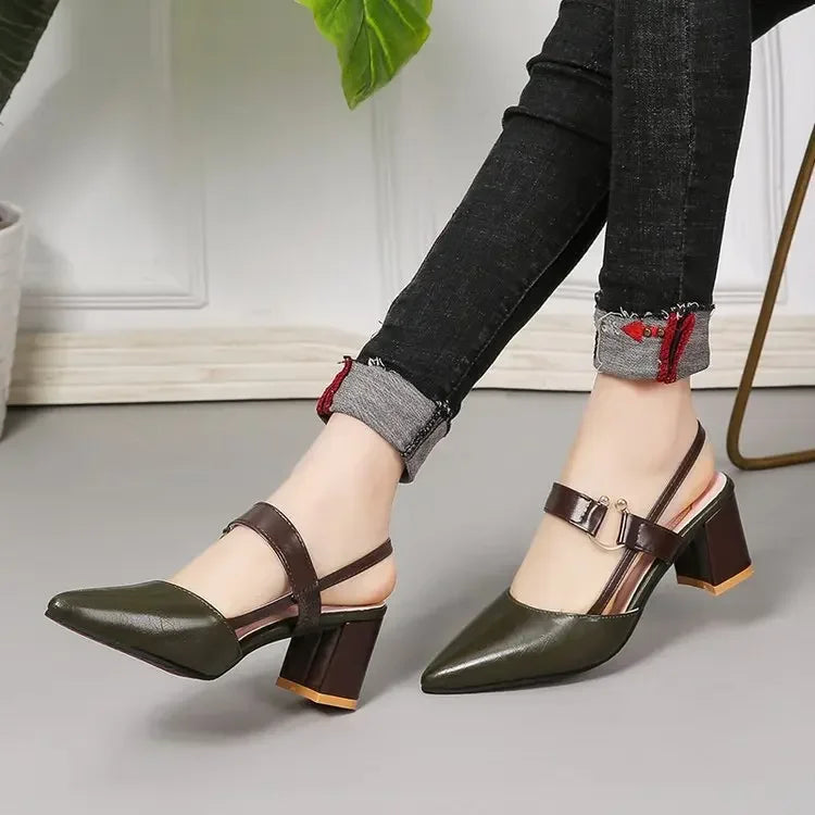  Women's Pointy Chunky Sandals