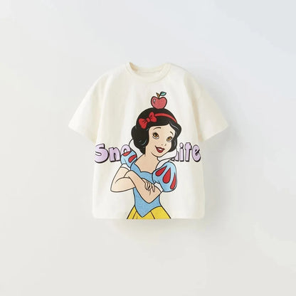 Summer Children T-shirt Printed Cartoon Fashion Baby Boy Girl Short Sleeve Tops Tees Kids Clothing Round Collar Tshirts 2024 NEW