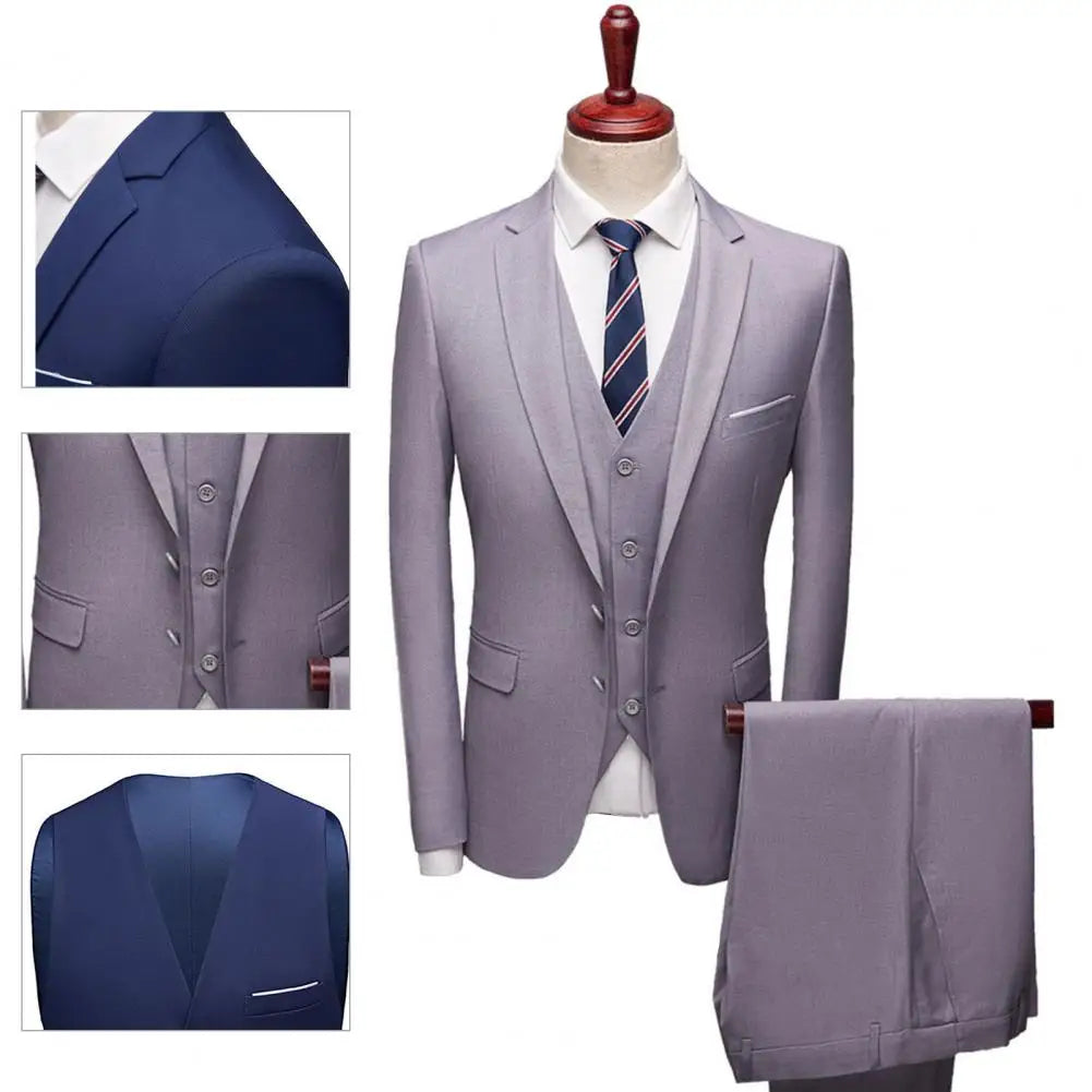 Great  Men Suit Pockets Slim Fit Formal Suit Separates 3 Piece Set Plus Size Formal Suit for Groom - Mozarto Enterprise