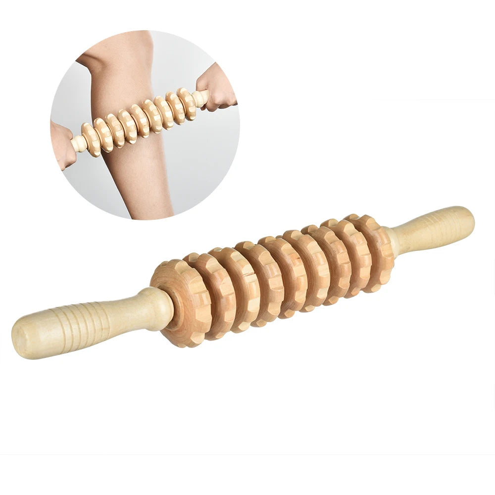 Buy 9-Wheel Wooden Abdomen Massager