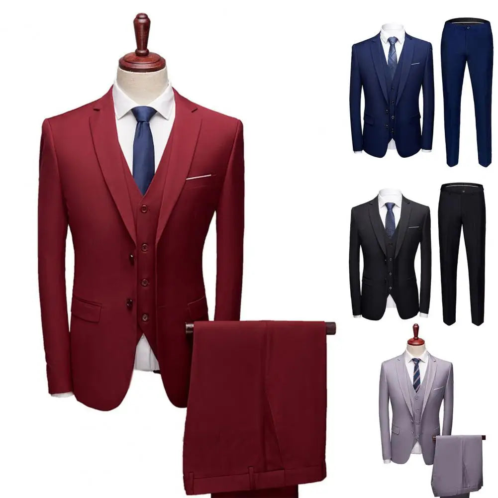 Great  Men Suit Pockets Slim Fit Formal Suit Separates 3 Piece Set Plus Size Formal Suit for Groom - Mozarto Enterprise