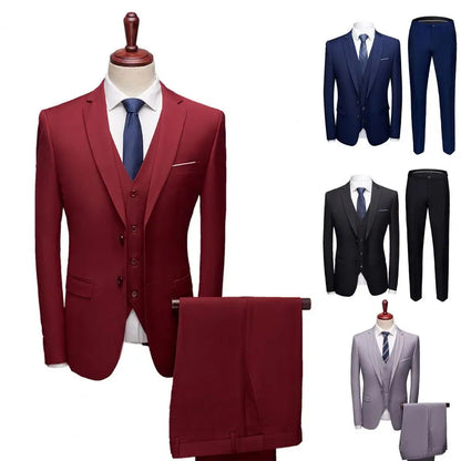 Great  Men Suit Pockets Slim Fit Formal Suit Separates 3 Piece Set Plus Size Formal Suit for Groom - Mozarto Enterprise