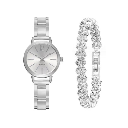 Ladies Fashion Quartz Watch & Bracelet Set