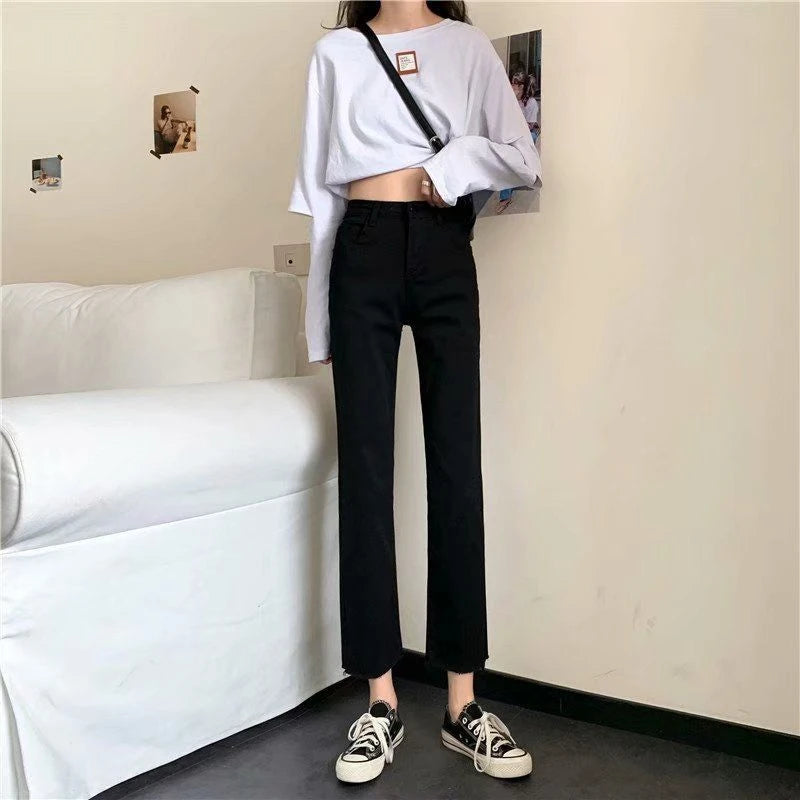 Buy Black High-Waisted Denim Jeans