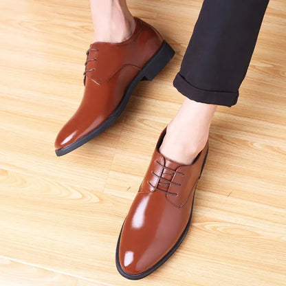 Leather Shoes for Men Formal Dress Wedding Flats British Style Casual Oxfords Non Slip Office Work Designer Shoes - Mozarto Enterprise