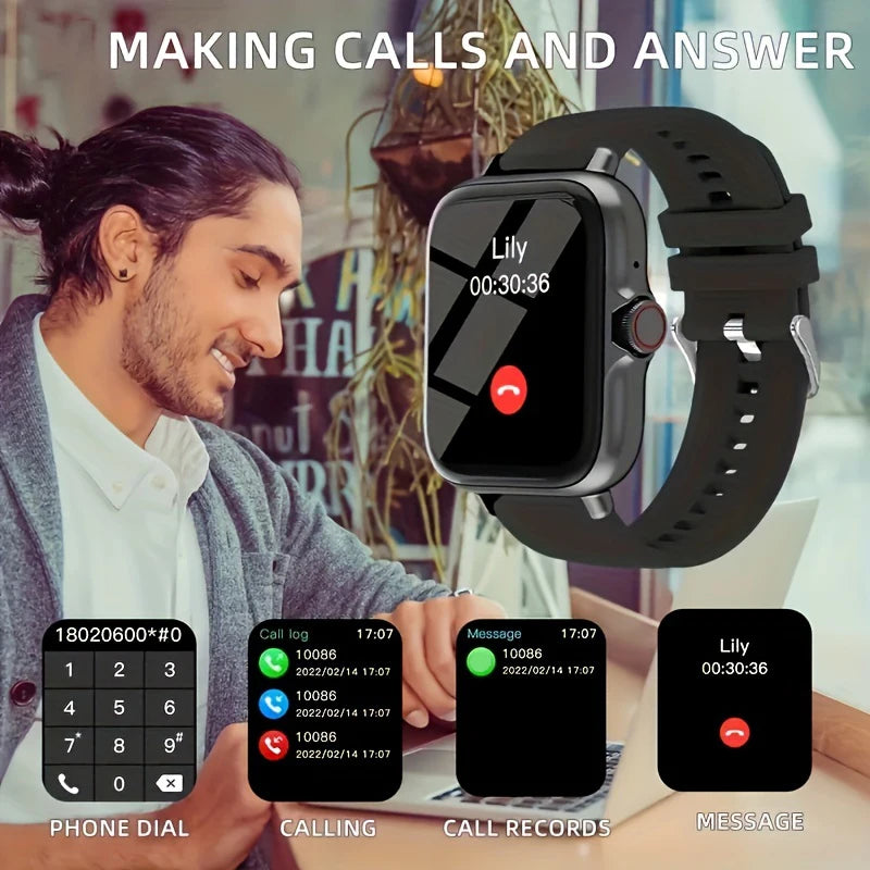 Smart watch, wireless calling /dial, multi -Sport mode, calling reminder and rejection, SMS reminder, for iPhone/Andriod