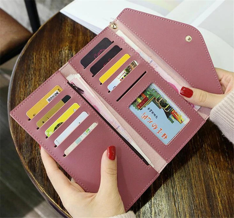 Brand Designer Short Coin Cluth Purses Leather Long Wallets Women's Luxury Female Phone Wallet Mini Credit Card Holder Money Bag - Mozarto Enterprise