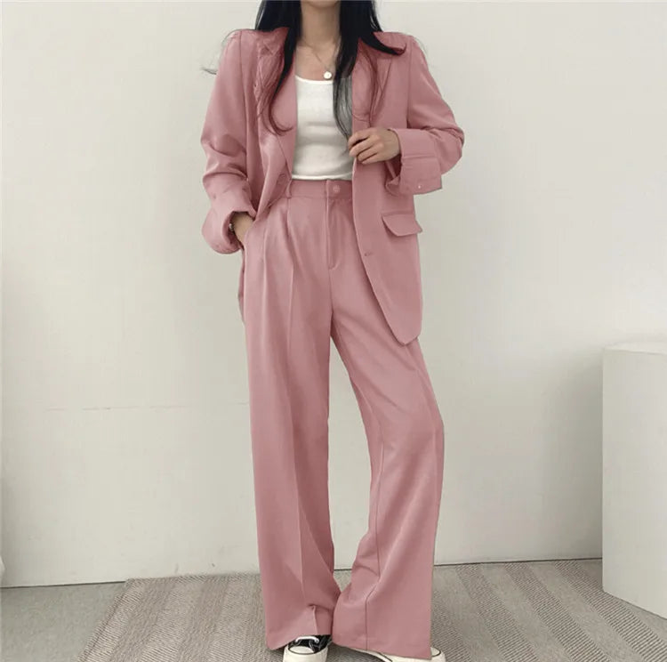 Plus Size Women's Suit Jacket & Trousers Set