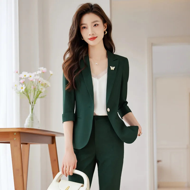 Small Blazer Women's Spring 2023 New Korean Version Professional Temperament Goddess Fan Fashionable Western Suit Suit - Mozarto Enterprise